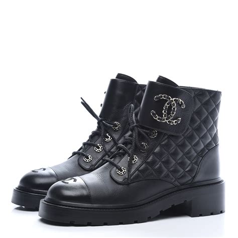 chanel combat boots womens|chanel quilted combat boots.